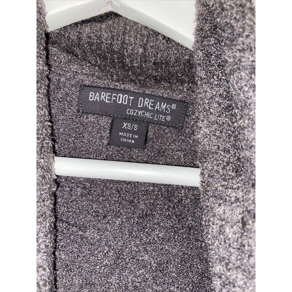 Barefoot Dreams Cardigan Cozy Chic Lite Women's Sweater Draped Brown Taupe Small - Picture 7 of 9